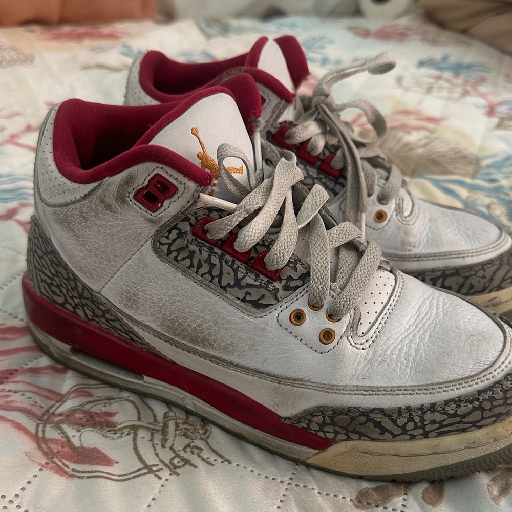 Air Jordan Retro Sneakers in White and Red